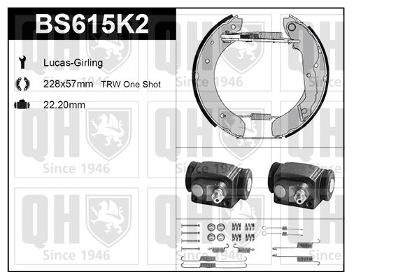 QUINTON HAZELL Комплект тормозных колодок BS615K2